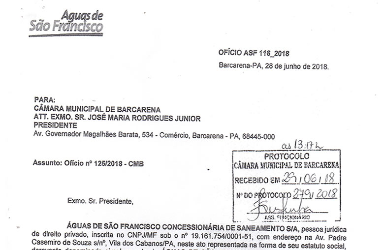 Empresa Águas de São Francisco confirma presença em reunião.