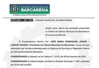 PORTARIA – 006 / 2021 – CÂMARA MUNICIPAL DE BARCARENA.